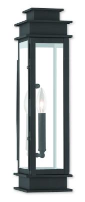 One Light Outdoor Wall Lantern - Black w/ Polished Chrome Stainless Steel