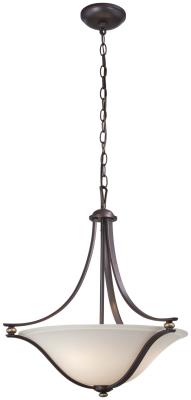 Shadowglen - Three Light Pendant - Lathan Bronze With Gold Highli