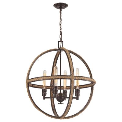 ELK Home - 63065-4 - Natural Rope - Four Light Chandelier - Oil Rubbed Bronze