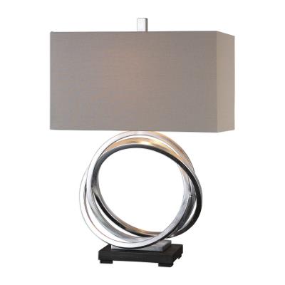 One Light Table Lamp - Metallic Silver Leaf