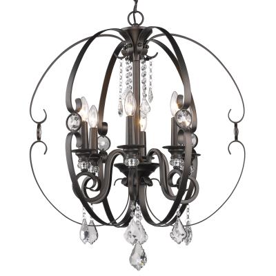 Golden - 1323-6 EBB - Ella EBB - Six Light Chandelier - Brushed Etruscan Bronze