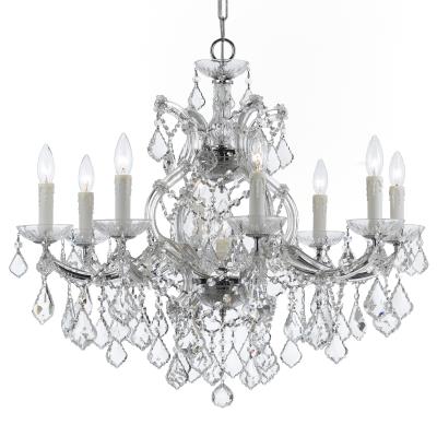 Crystorama - 4408-CH-CL-SAQ - Maria Theresa - Nine Light Chandelier - Polished Chrome