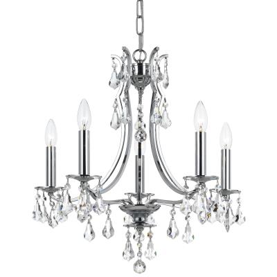 Crystorama - 5935-CH-CL-MWP - Cedar - Five Light Mini Chandelier - Polished Chrome