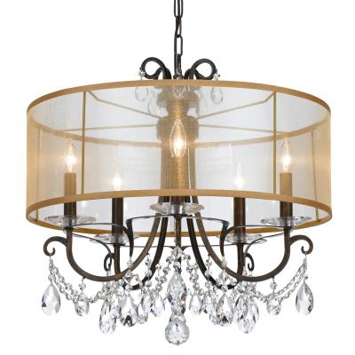 Crystorama - 6625-EB-CL-MWP - Othello - Five Light Chandelier - English Bronze