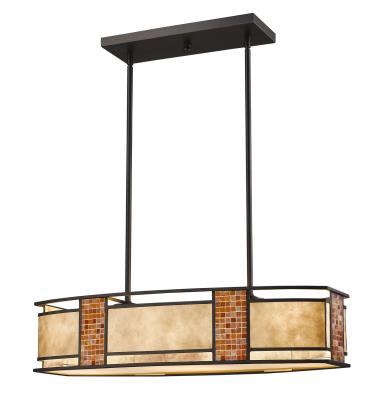 Four Light Linear Chandelier - Bronze