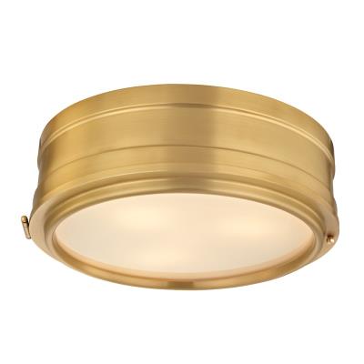 Hudson Valley - 2314-AGB - Rye - Three Light Flush Mount - Aged Brass