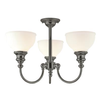 Three Light Semi Flush Mount - Antique Nickel