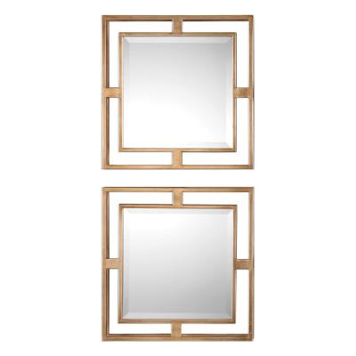 Mirror, Set Of 2 - Antiqued Gold Leaf