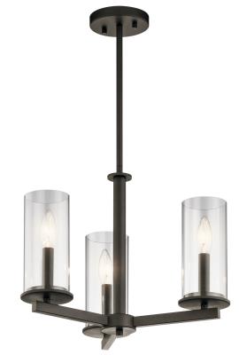 Kichler - 43997OZ - Crosby - Three Light Chandelier/Semi Flush Mount - Olde Bronze