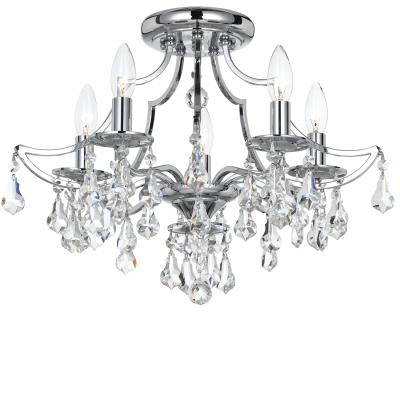 Crystorama - 5930-CH-CL-S - Cedar - Five Light Semi Flush Mount - Polished Chrome