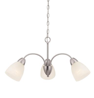 Torino - Three Light Chandelier - Brushed Nickel