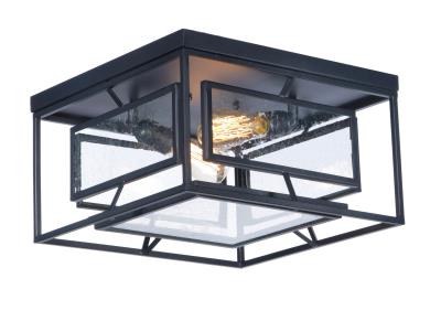 Two Light Flush Mount - Black