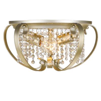 Two Light Flush Mount - White Gold