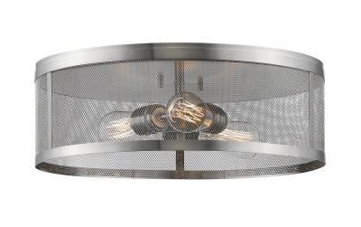 Three Light Flush Mount - Brushed Nickel