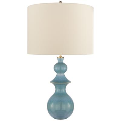 VIS KS 3617STU-L Visual Comfort Signature One Light Table Lamp Sandy Turquoise - Saxon (1) 100.00W A19 Bulbs Not Included 20.50IN W X 35.50IN H