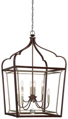 Astrapia - Eight Light Foyer Pendant - Dark Rubbed Sienna With Aged S