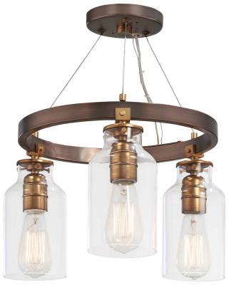 Morrow - Three Light Semi Flush (Convertible To Pendant) - Harvard Court Bronze W/Gold Hi