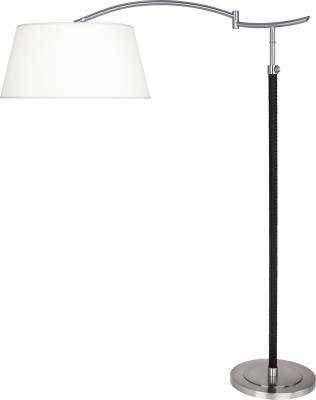 Robert Abbey - D580 - Kyoto - One Light Floor Lamp - Dark Antique Nickel/Woven Black Leather