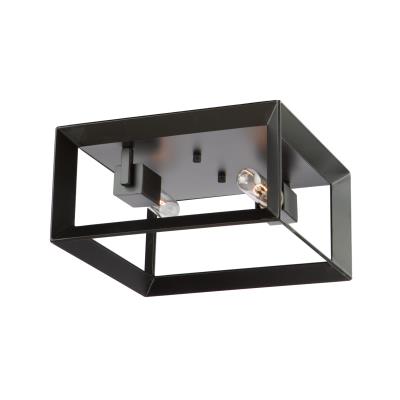 Two Light Flush Mount - Matte Black