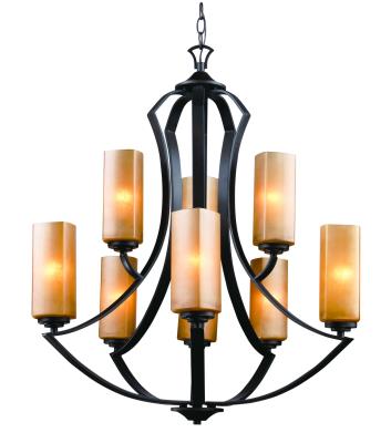 Nine Light Chandelier - Antique Bronze