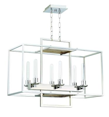 Six Light Linear Chandelier - Chrome