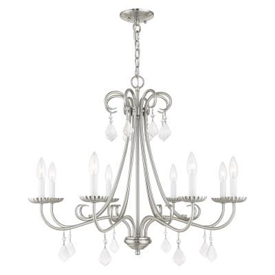 Eight Light Chandelier - Brushed Nickel