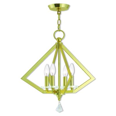 Four Light Mini Chandelier - Polished Brass