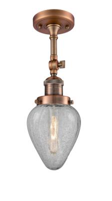 One Light Semi-Flush Mount - Antique Copper