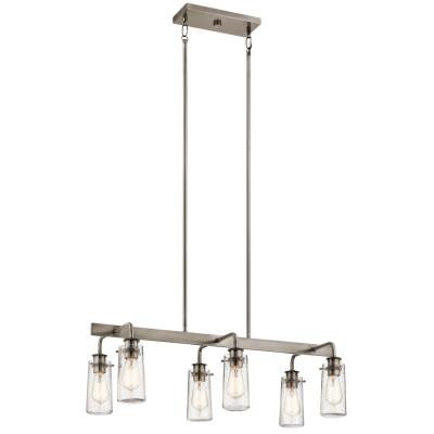 Braelyn - Six Light Linear Chandelier - Classic Pewter