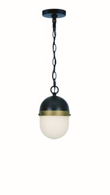 Crystorama - CAP-8506-MK-TG - Capsule - Three Light Outdoor Pendant - Matte Black / Textured Gold