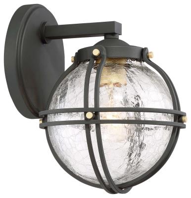 Rond - One Light Outdoor Wall Mount - Coal W/Honey Gold Highlight