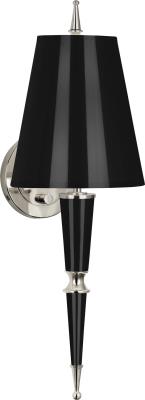 Robert Abbey - B603 - Jonathan Adler Versailles - One Light Wall Sconce - Black Lacquered Paint w/Polished Nickel