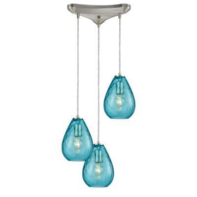 ELK Home - 10770/3 - Lagoon - Three Light Pendant - Satin Nickel