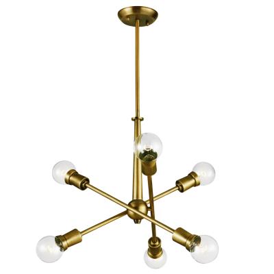 Kichler Six Light Chandelier Armstrong Natural Brass Kichler 43095nbr Armstrong Six Light Chandelier Natural Brass