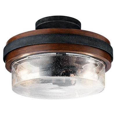 Grand Bank - Two Light Semi Flush Mount - Auburn Stained