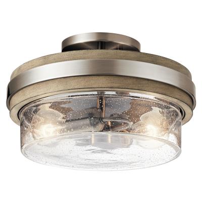 Grand Bank - Two Light Semi Flush Mount - Classic Pewter