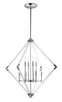 Eight Light Pendant - Polished Nickel