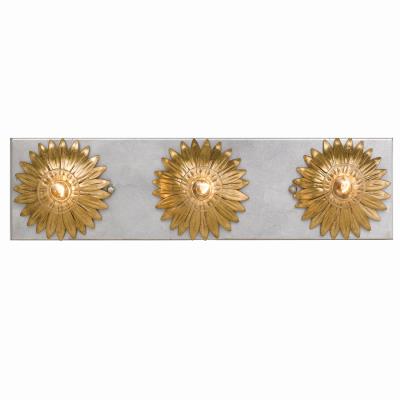 Crystorama - 503-GA-SA - Broche - Three Light Bathroom Vanity - Antique Gold / Antique Silver