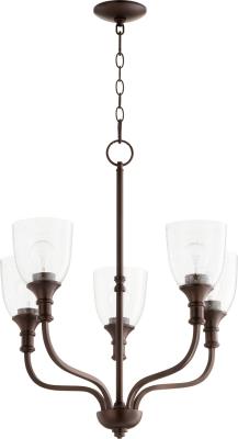 Quorum Canada - 6811-5-186 - Richmond - Five Light Chandelier - Oiled Bronze w/ Clear/Seeded