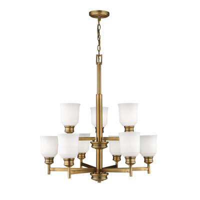 A W Lighting Burbank Nine Light Chandelier Heirloom Bronze