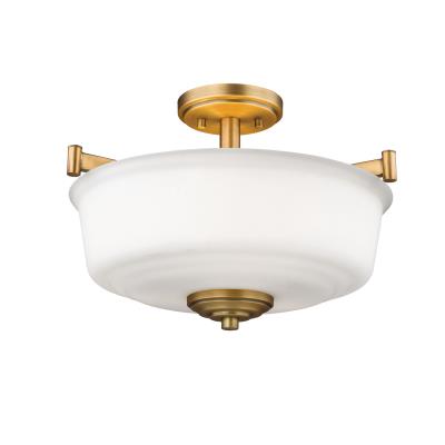 A W Lighting Burbank Three Light Semi Flush Ceiling Mount Heirloom Bronze