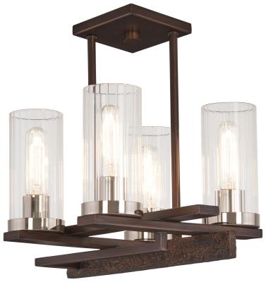 Maddox Roe - Four Light Semi Flush Mount - Iron Ore W/Gold Dust Highlight