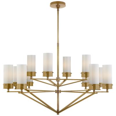Naples Lamp Visual Comfort 12 Light Chandelier Hand Rubbed Antique Brass