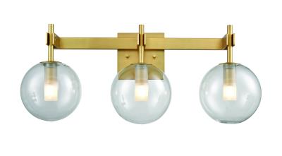 DVI Lighting - DVP27043VBR-CL - Courcelette - Three Light Vanity - Venetian Brass With Clear Glass