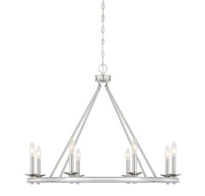Southern Lighting Gallery Eight Light Chandelier Satin Nickel