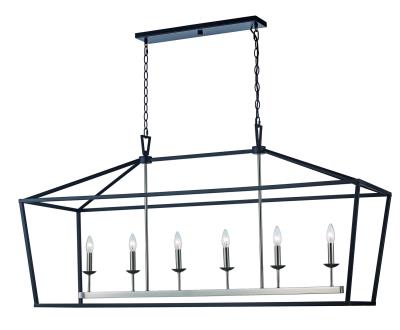 Valley Lighting Trans Globe Imports 10267 Bk Bn Six Light Pendant Black Brushed