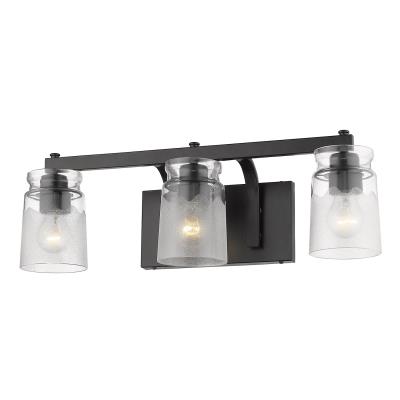 Golden - 1405-BA3 BLK-CAG - Travers BLK - Three Light Bath Vanity - Matte Black