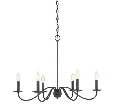 Mchan - Six Light Chandelier - Aged Iron