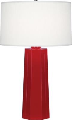 Robert Abbey - RR960 - Mason - One Light Table Lamp - Ruby Red Glazed Ceramic