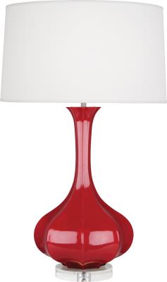 Robert Abbey - RR996 - Pike - One Light Table Lamp - Ruby Red Glazed Ceramic w/Lucite Base